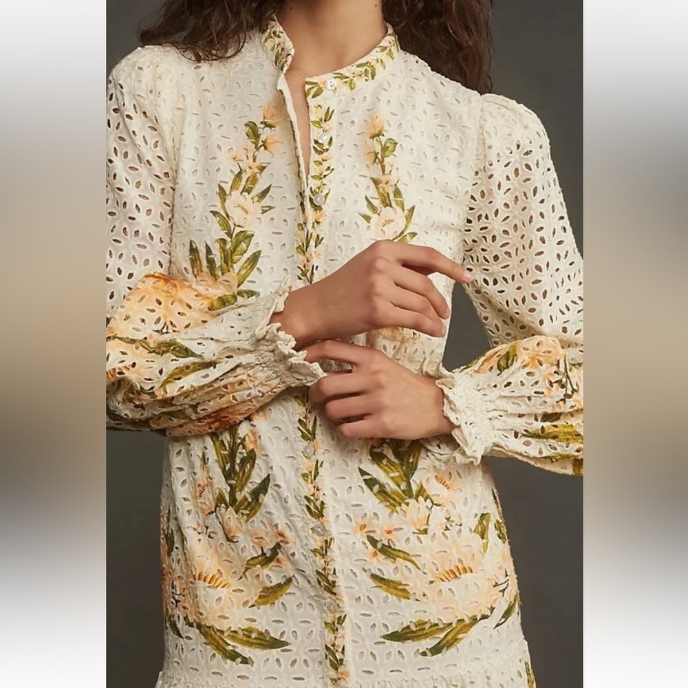 FARM Rio Floral Eyelet Maxi Dress - Ivory - Picture 3 of 3